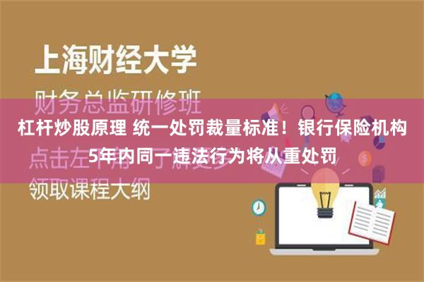 杠杆炒股原理 统一处罚裁量标准！银行保险机构5年内同一违法行为将从重处罚