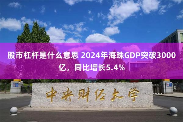 股市杠杆是什么意思 2024年海珠GDP突破3000亿，同比增长5.4%